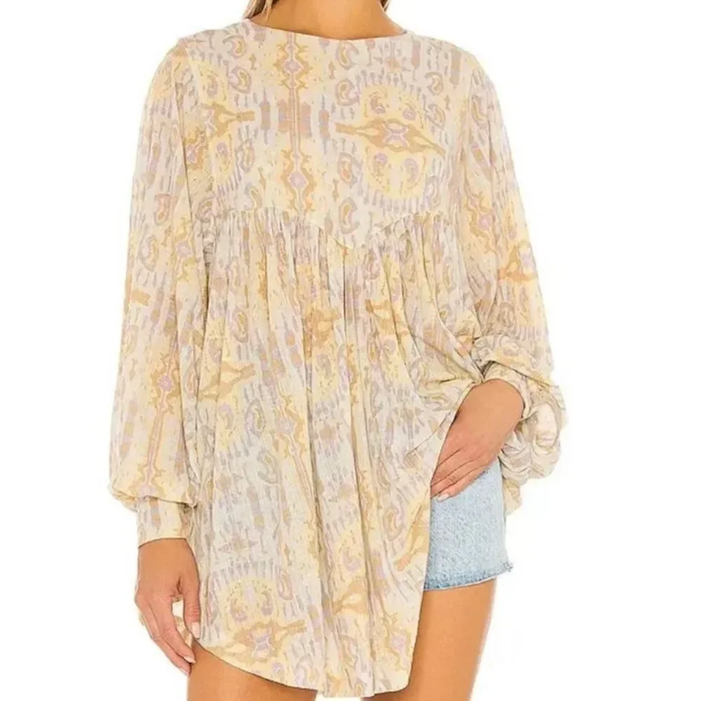 Free People This Is It‎ Tunic Parchment Combo XS Boho